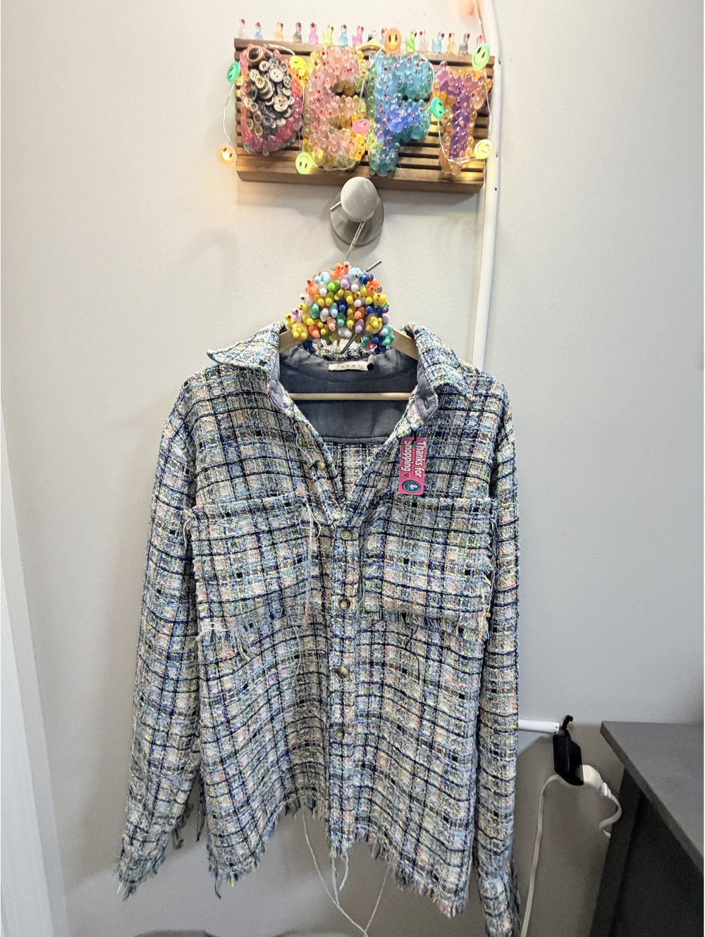 Deftduck find men's Tweed Button-Up Shirt Jacket
